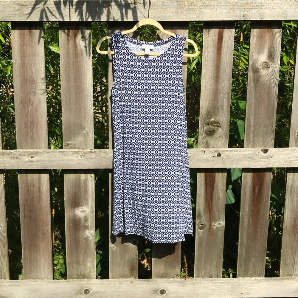 Petite Medium Loft Outlet A-Line Dress Blue Sz MP